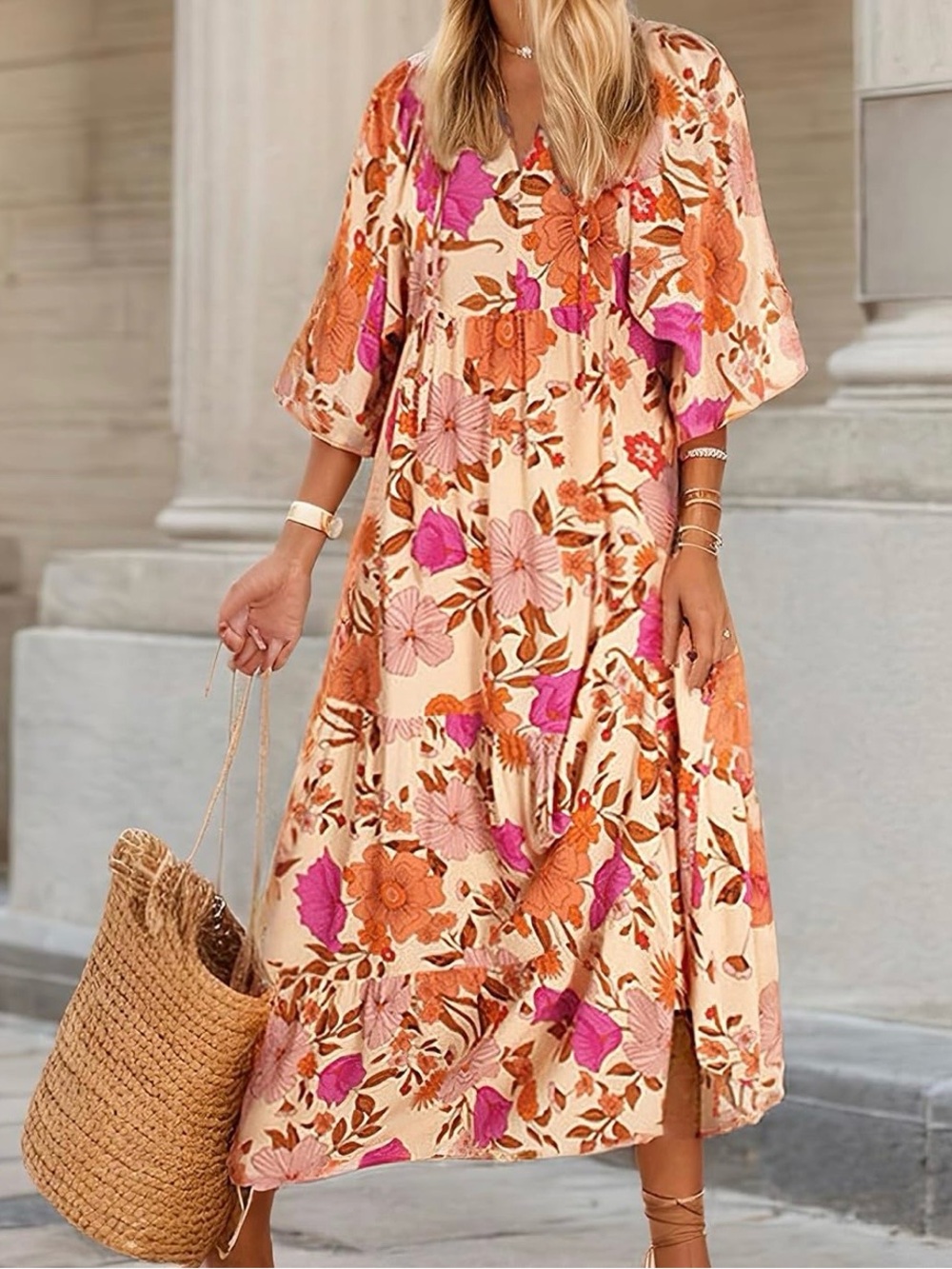 Boho floral dress